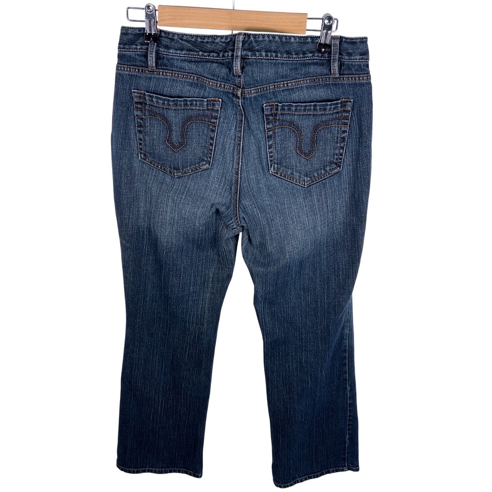 Loft Curvy Bootcut Jeans Womens 8P‎ Blue Medium Wash Denim Petite Stretch Pants - Picture 2 of 8